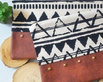 Tropical Print Clutch Bag – Handmade Ethnic Evening Purse – Boho Festival Accessory – Gift for Her