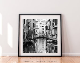 Venice canal fine art print, European city photography, Italy square travel prints, Venice architecture, Gallery wall home decor wall art