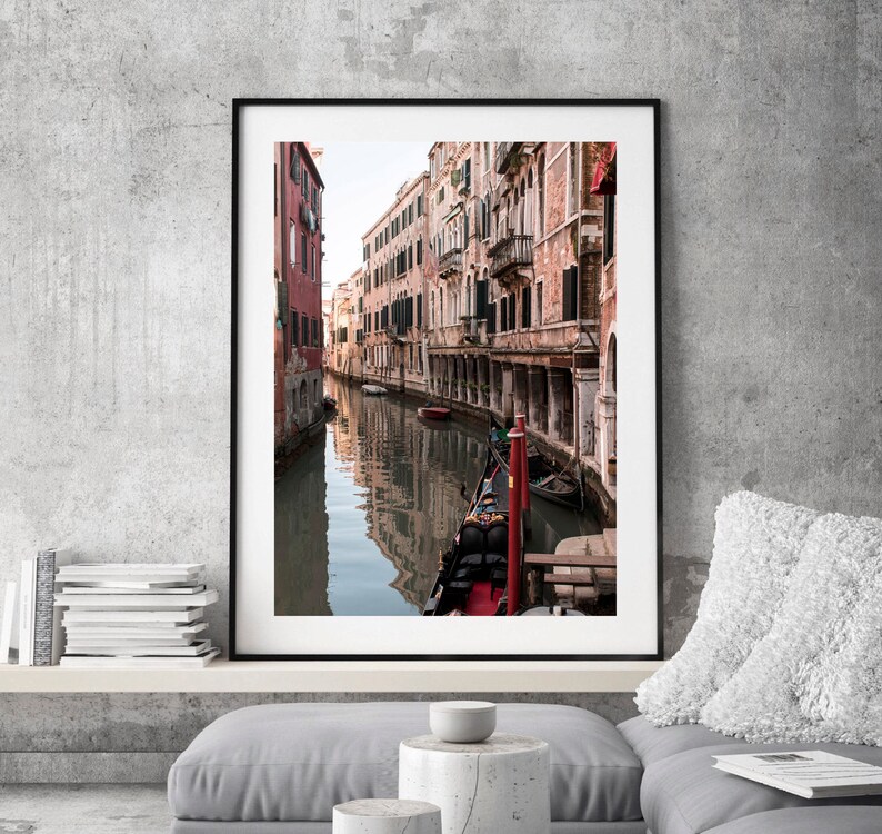 Venice Canal Black and White Prints Venice Architecture Etsy UK