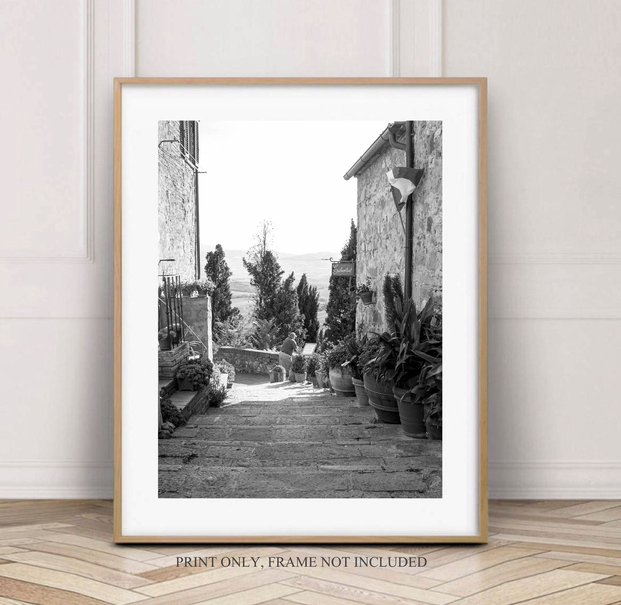 Burma baseball bang Italy Black and White Print Street in Pienza Wall Art Photo - Etsy