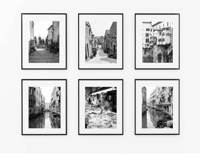 Italy photography black and white print, Ripatransone print A3, Original Le Marche photo, Italy Wall Decor, Europe village travel gift image 9