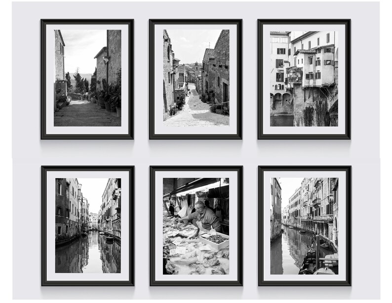 Italy photography black and white prints Italy wall art | Etsy