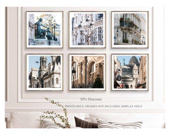 Paris Photography Print Set of 6, European Cityscapes, Travel Art Prints