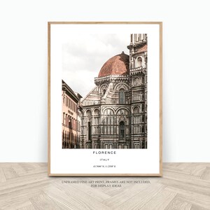 Florence Italy print coordinates, Florence poster black and white, Italy travel art, Il Duomo cathedral photo, Unique wall decor photography