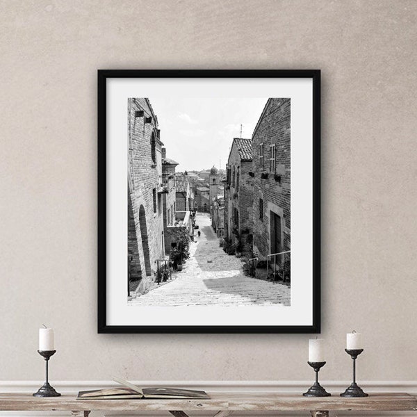 L e Marche black and white photography, Italy printable wall art, Italy rustic prints, Travel digital downloads, Italian village print