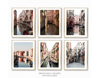 Set of 6 Venice prints, Venice gallery wall decor, Italy Travel photography print set of 6, Italy photography set, home decor wall art