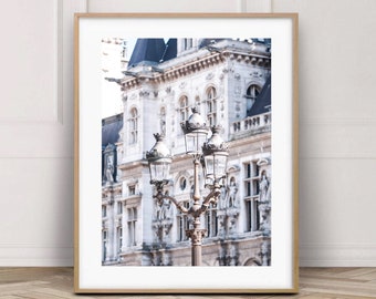 Paris lamp post prints 8 x 10, Paris photo A4, Architecture photography 11 x 14, Travel wall decor, French neutral wall decor, Airbnb art