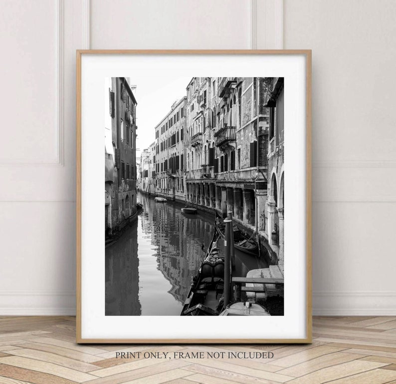 Venice canal black and white prints Venice Architecture Etsy Polska