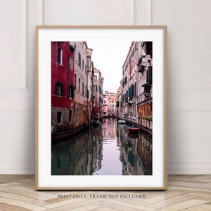 Venice canal fine art print, Original Italy photography A4, Europe city photo, Venetian pictures, Travel gift wall art, Holiday wall art