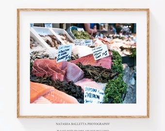 Original kitchen food art print, Fish market photography London, Borough market photo 16 x 12, Airbnb gallery decor, Restaurant wall art A3