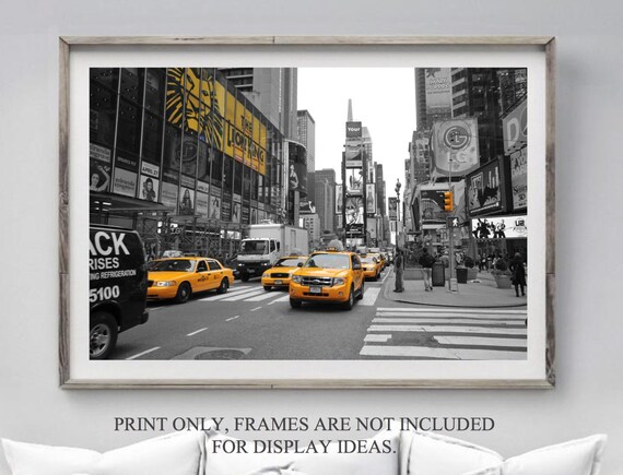 Yellow Cabs Times Square NYC Magnet - 3.5x2.5 Inch Metal Souvenir Fridge Magnet By ArtMalore