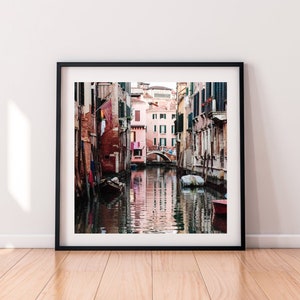 Venice canal square prints 5 x 5, Digital downloads 10 x 10, Italy printable wall art 8 x 8, Venice photography image 1
