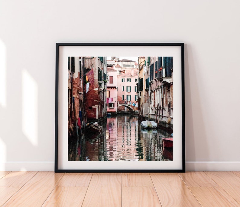 Venice canal square prints 5 x 5, Digital downloads 10 x 10, Italy printable wall art 8 x 8, Venice photography image 1