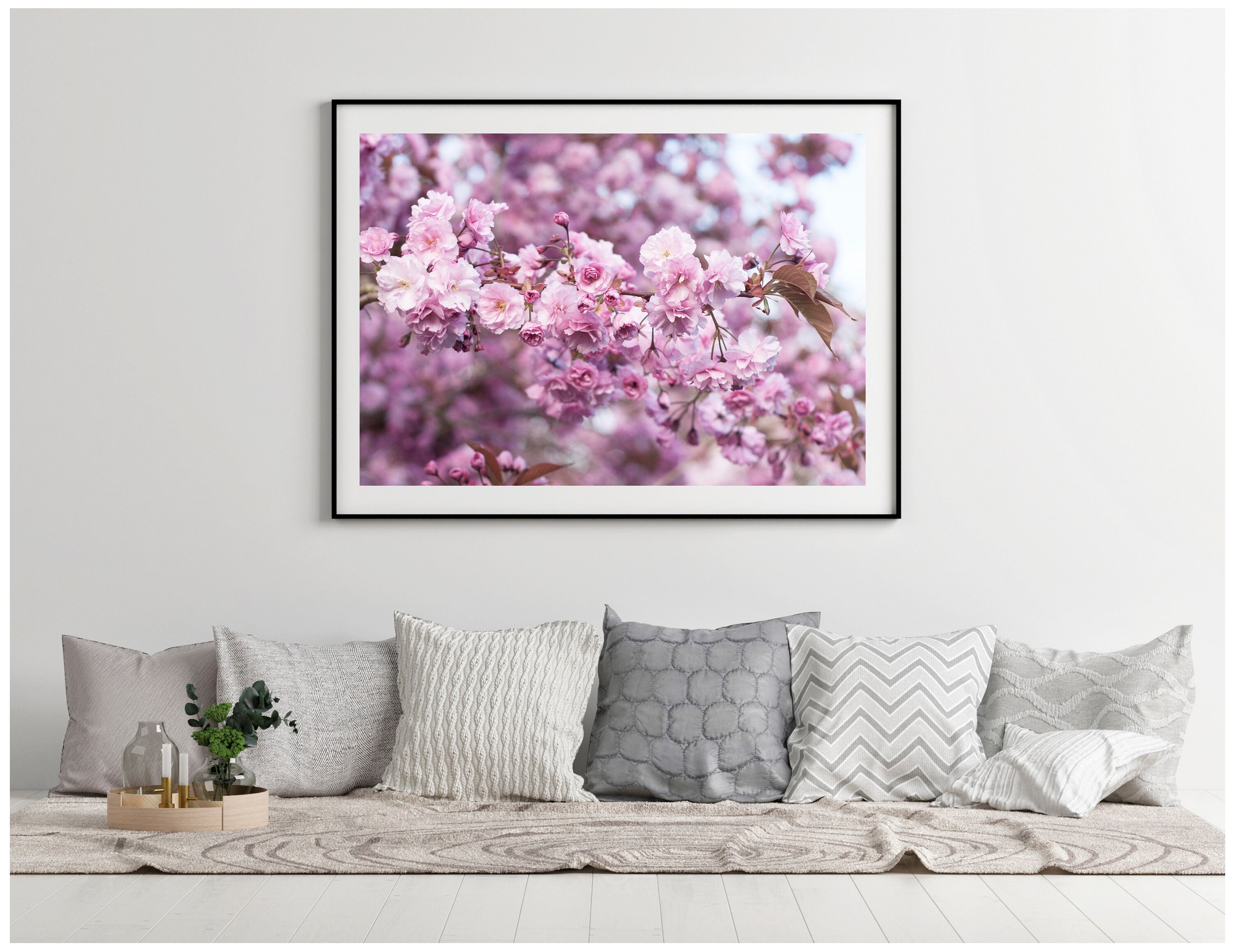 Pink Cherry Blossom Fine Art Print, Pink Wall Decor Flower Photography ...