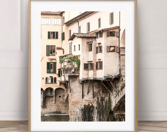 Photograpy print of Ponte Vecchio Bridge Florence 12 x 16, Original Italy Home Decor Prints, City art decor, Travel photo 8x10, Fine art A3