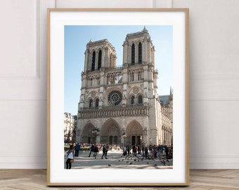 Notre Dame Cathedral Print, France Paris Travel Photo, Travel photo gift, Black and White Photo, France Wall Art, Europe City Home Decor