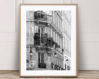 Paris print, Parisian Apartment, France Travel photography print, French Architecture 8 x 10, Paris photo, Black and white, home wall art