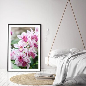 Pink Orchid Flower Photography Print, Nature Pink wall art, Floral Decor, Bedroom gallery wall, shabby chic prints, Airbnb pictures A4 A3 image 5
