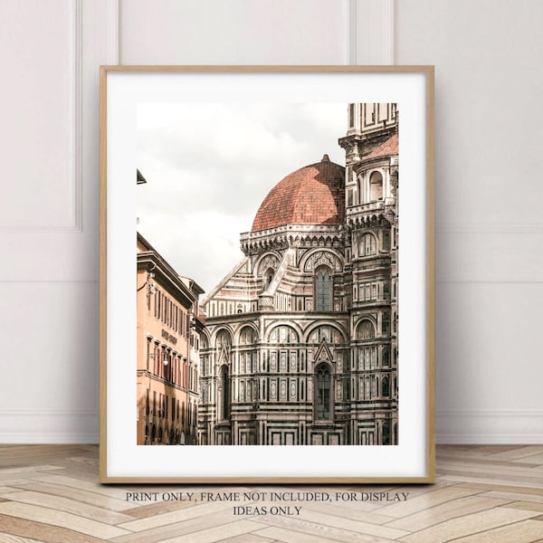 Original Print of Il Duomo in Florence, Italy photography wall art, Italian architecture, Cathedral photos 8 x 10, Travel wall art Airbnb