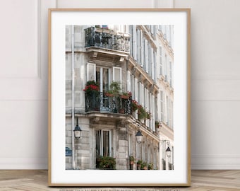 Original Paris apartments print, France photography, Balconies and windows, Neutral colours, French wall decor, Travel photography gift