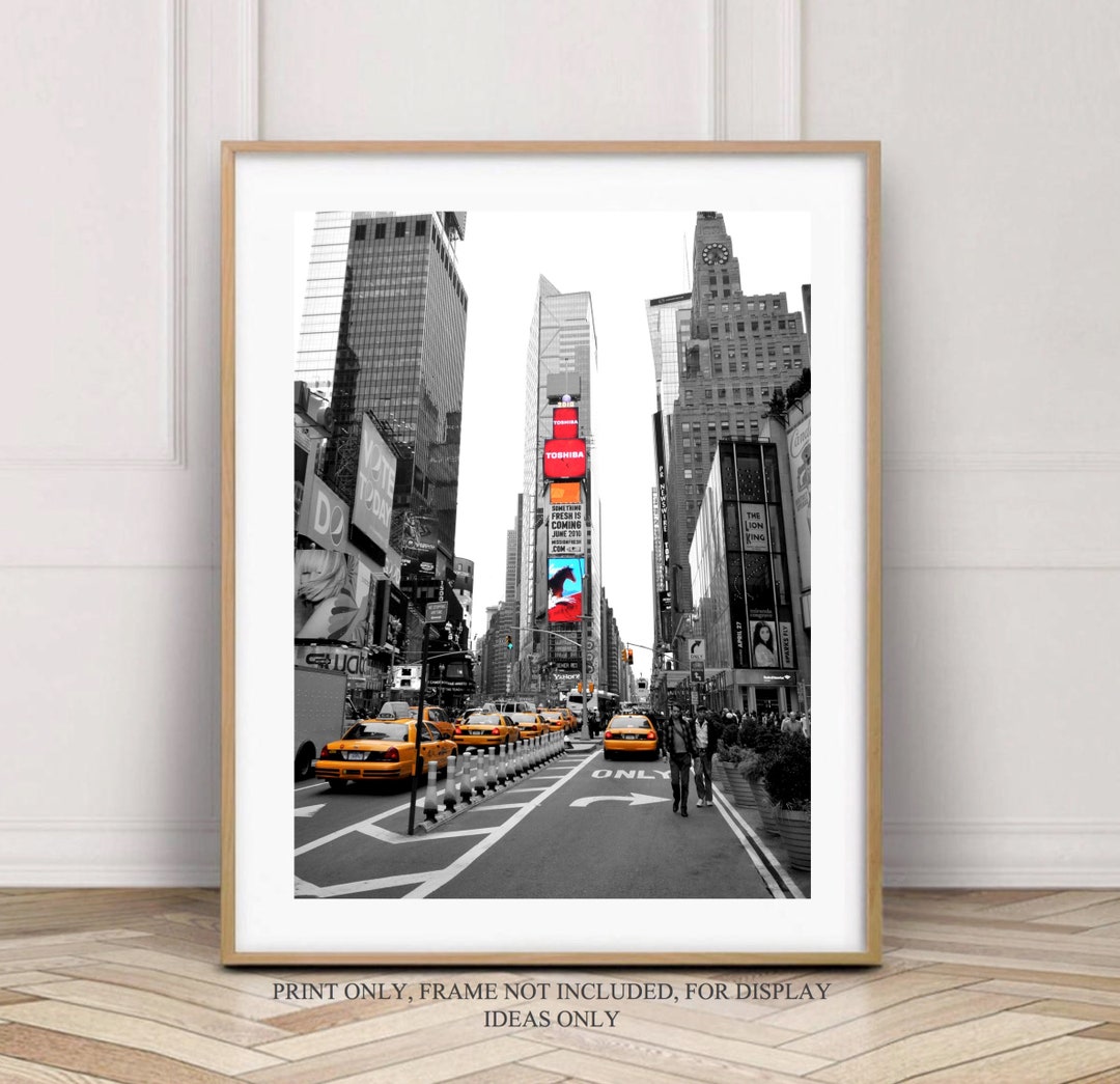 New York Photography Fine Art Print, Black and White Colour Pop, NYC ...