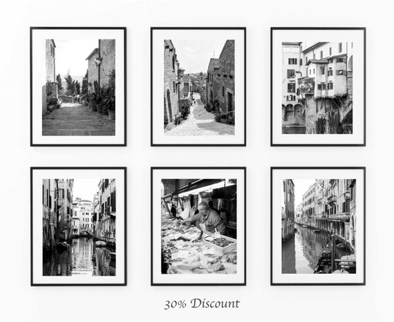 Set of Italy Prints Italy Black White 12 X - Etsy