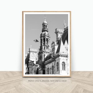 Paris photo download, Paris architecture digital print, Black and white photography, French wall decor, New home gift, Europe city photos