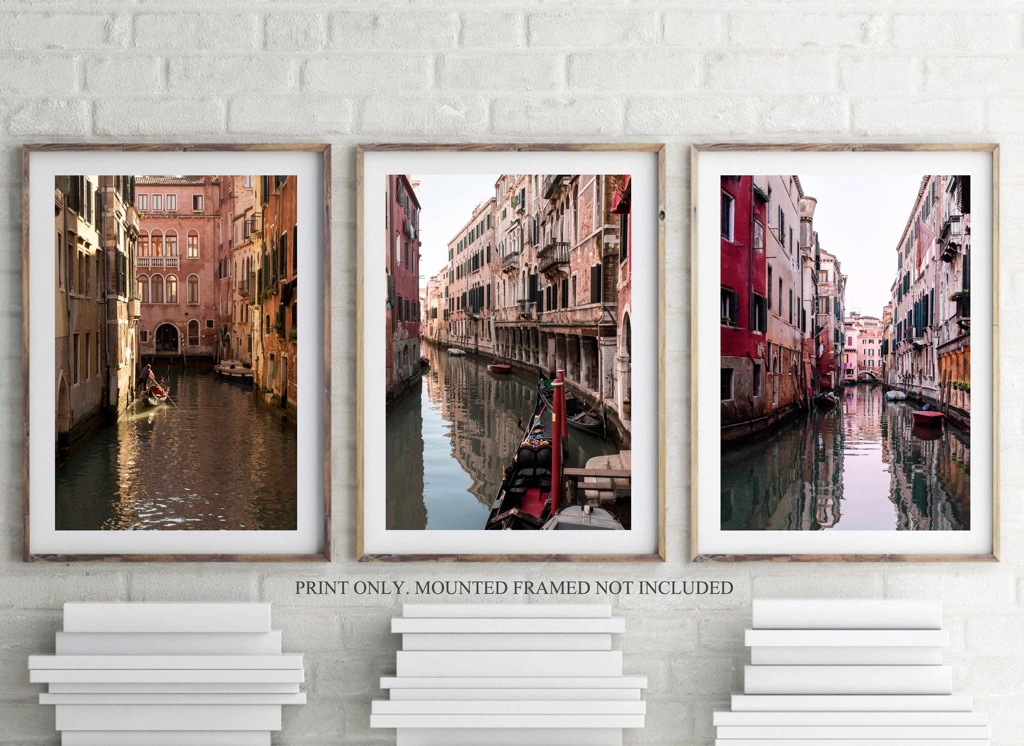 Venice Canal Gondola Italy Prints Set Italy Printable Venice Wall Art Set of 3 Prints Europe Photo Art Italian City Wall Decor Digital