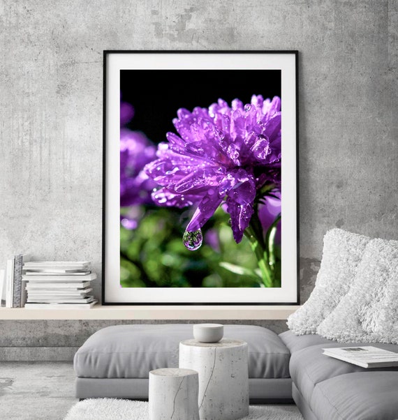 Poster Art Picture Print Photograph Flower Garden Wall Decor 10x8 Purple