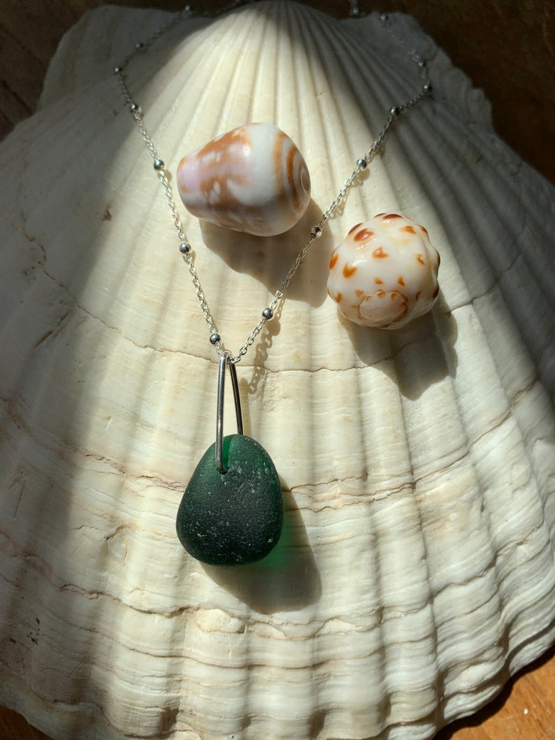 sea glass jewelry handmade silver plated bail on 16\u201d silver chain silver jewelry Teal sea glass pendant teal sea glass upcycled jewelry