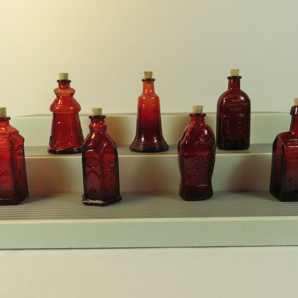 Wheaton NJ Ruby Red Miniature 3 inch Bottle 1970’s Choice From Group 3