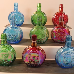 10th thru 18th U.S. President’s Miniature 3 inch Bottle Wheaton NJ 1970’s  Iridescent Choice