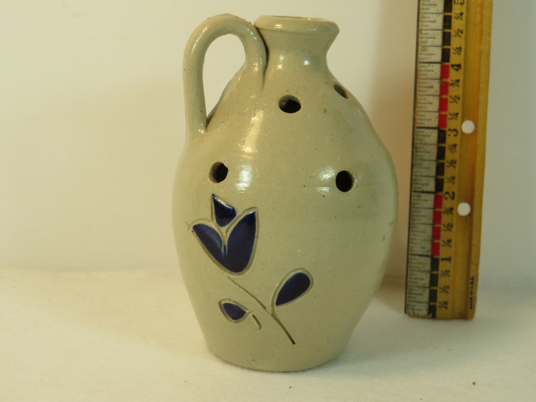Williamsburg Pottery Virginia Jug Vase W/side Holes 4 3/4 Inch Etsy