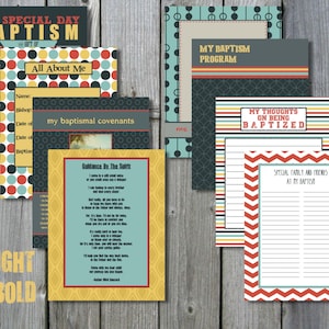 Bright & Bold LDS Baptism Printable Memory Book - Instant Download