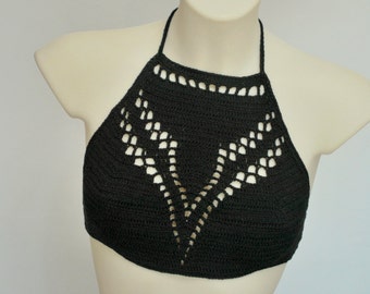 Crochet Top Bra - Unique, Elegant, and Sexy Summer Hippie Crop Top for Music Festivals and Parties.