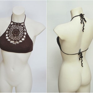 Unique Handmade SexyCrochet Design: Boho Dream Catcher Music Festival Halter Top zdjęcie 2