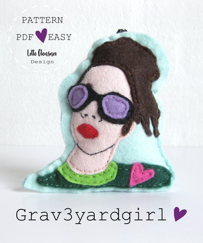 Instant download Jeffree Star Grav3yardgirl Miranda Sings Mr Shane Dawson cute hand stitched Jet Felt Ornaments Pattern