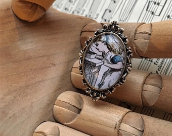 Alice in Wonderland Silver Ring