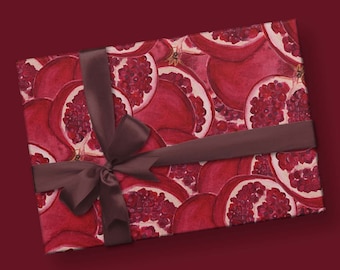 Pomegranate Wrapping Paper // Fruit Wrapping Paper // Holiday Gift Wrap // Gift Wrap Sheets
