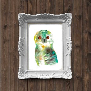 Owl Watercolor Painting - art print