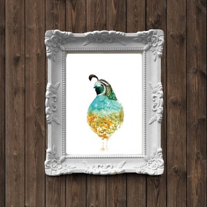 Quail Watercolor Painting art print image 3