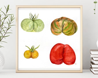 Tomato Butt Watercolor Painting - art print