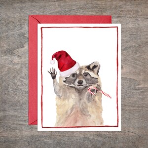 Raccoon Christmas Card Set // Raccoon Christmas Card Set // City Animal Christmas Card Set (8 Cards)