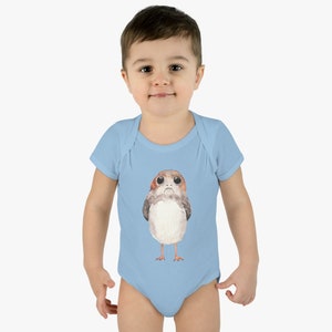Porg Baby Jersey Bodysuit Onesie // Nerdy Onesie