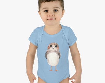 Porg Baby Jersey Bodysuit Onesie // Nerdy Onesie