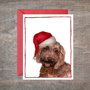 Ensemble de cartes de Noël Labradoodle // Ensemble de cartes de Noël Doodle // Ensemble de cartes de Noël pour chiens (8 cartes)