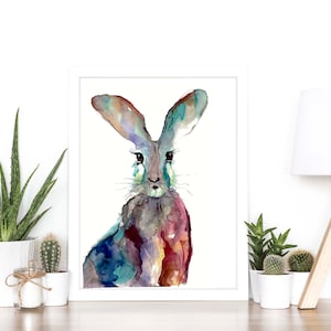 Rabbit Watercolor Painting - art print