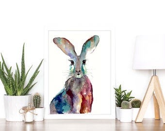 Rabbit Watercolor Painting - art print
