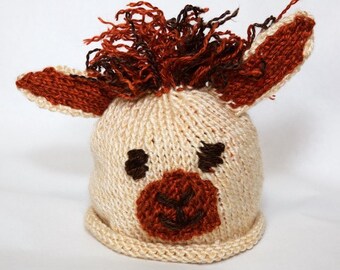 Knitting Pattern: Llama / Alpaca Baby Hat - EASY (newborn - 12 months)