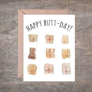 Happy Butt-day Card // Funny Card // Greeting Card // Birthday Card